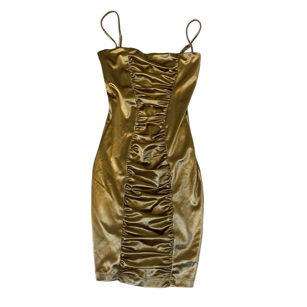 Nookie Satin Gold Mini Dress